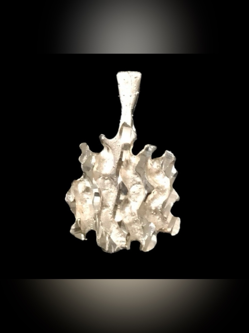 Vintage Sterling Silver Brutalist Modernist Pendant Abstract Tested